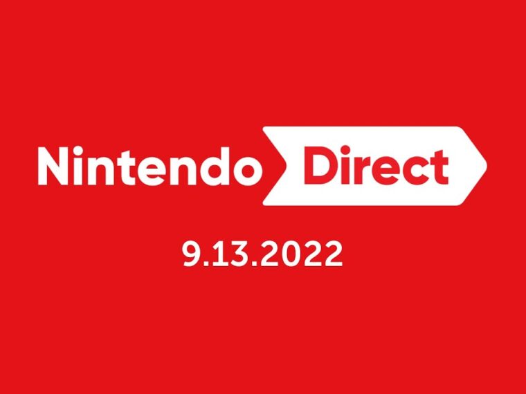 The Nintendo Direct logo and date 9.13.2022 in white over a red background.